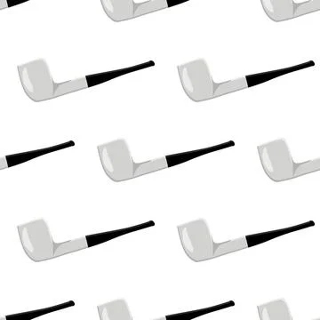 Many identical seamless types smoke pipes different size for tobacco Stock Illustration