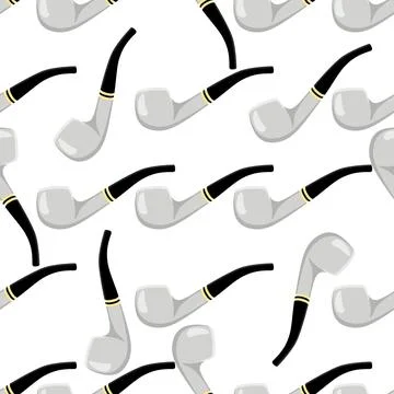 Many identical seamless types smoke pipes different size for tobacco Ilustración de archivo