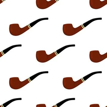 Many identical seamless types smoke pipes different size for tobacco Stock Illustration