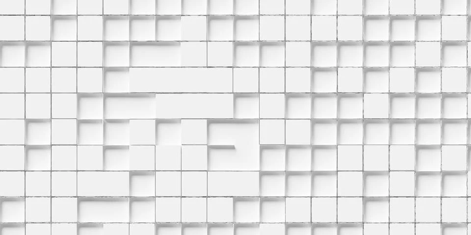 Many inset white cube boxes blocks with frames background wallpaper banner .. Illustrazione stock