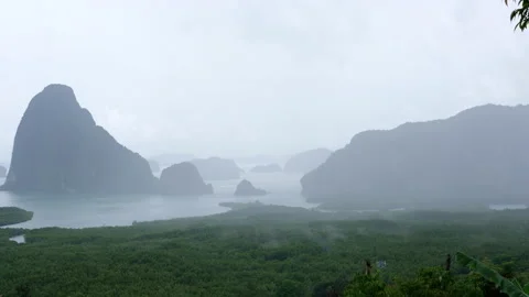Many islands viewpoint background after raining Stock Footage 171335675