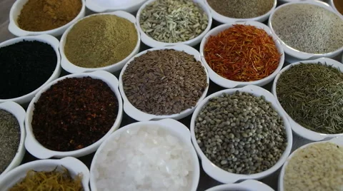 Many kind of spices Video stock 64403957