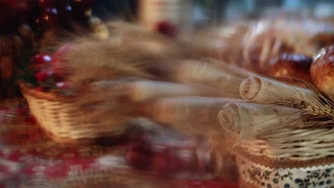 Many kinds of bread Stock Footage 129152153