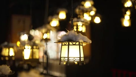 Many lanterns floating together with clouds on their heads Stock Footage 282400722