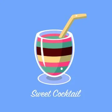 Many Layers Cocktail Stock Illustration