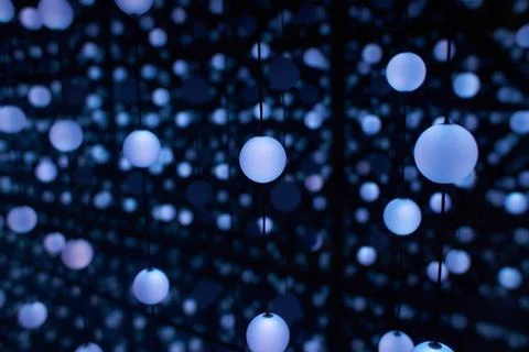 Many light bulbs that go down with their cables from Stock Photos