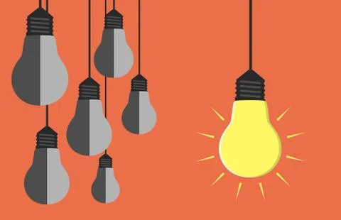 Many light bulbs hanging Stock Illustration