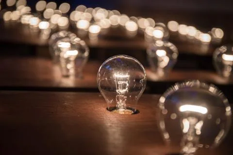 Many light bulbs. Stock Photos