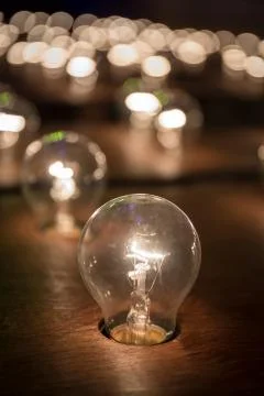 Many light bulbs Stock Photos