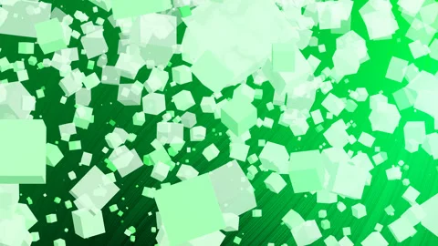 Many light green cubes floating on a green background. Stock Footage 312124633