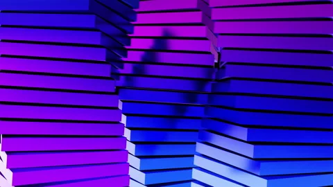 Many lines are made from folded strips. Looped animation 動画素材 220506857