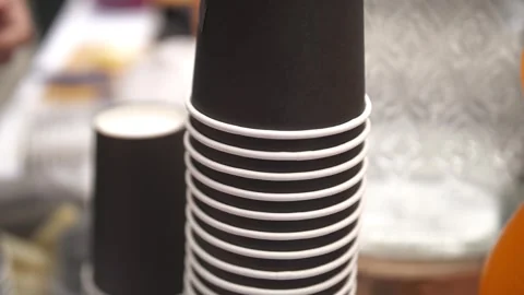 Many lot of paper cups 動画素材 241093577