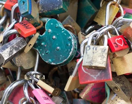 Many love locks Stock Photos