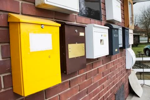 Many mail boxes Stock Photos