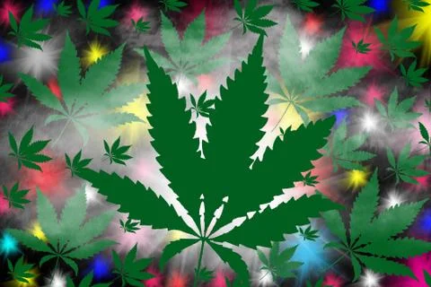 Many marijuana leaves Stock Illustration