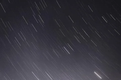 Many medium star trails 库存照片