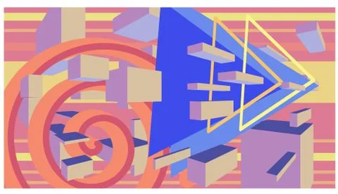 Many messy thoughts in life that still have to keep forwarding Illustrazione stock