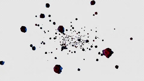 Many meteorites fly in space on a transparent background Stock Footage 244943848