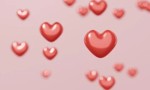 Many mini red hearts with copy space background. Abstract and Valentines da.. Stock Illustration