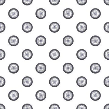 Many motorcycle wheels forming a seamless pattern Stock Illustration
