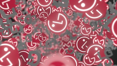 Many moving logos of LG ELECTRONICS. Editorial loopable motion background Stock Footage 121692275