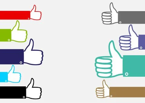 Many multicolor hands show like Stock Illustration