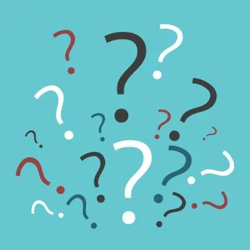 Many multicolor question marks Stock Illustration