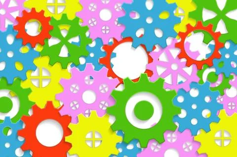 Many multicolored background gear 스톡 일러스트