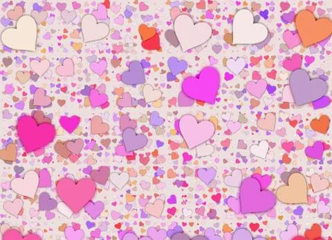 Many multicolored small hearts backgrounds Stock Illustration