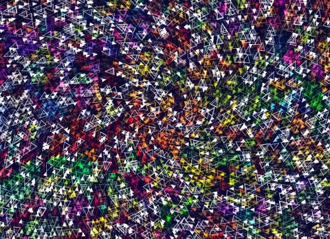 Many multicolored triangles pointer background Stock-Illustration