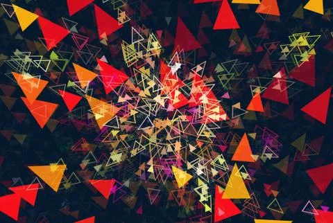 Many multicolored triangles pointer background Stock Illustration