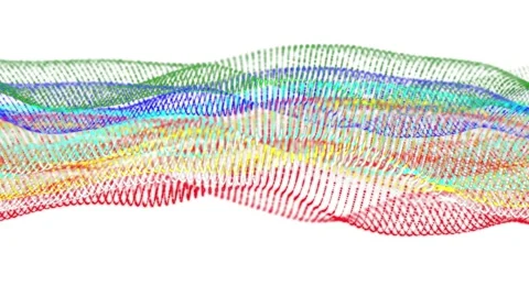 Many multicolored waves of abstraction on a white background Stock Footage 165344173