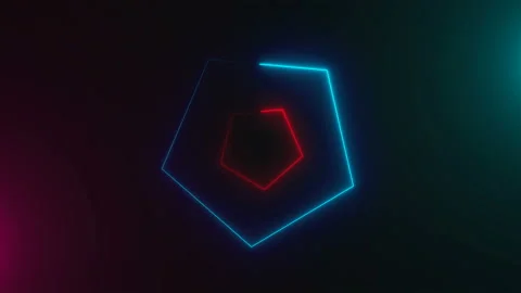 Many neon triangles in space, abstract computer generated backdrop, 3D render Stock Footage 93289683