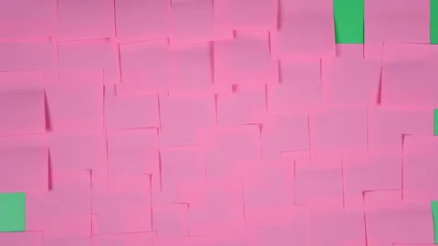 Many note paper on a green background. 動画素材 197016996