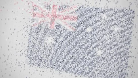 Many numbers compose flag of AUSTRALIA. Digital economy conceptual 3D rendering Stock Illustration