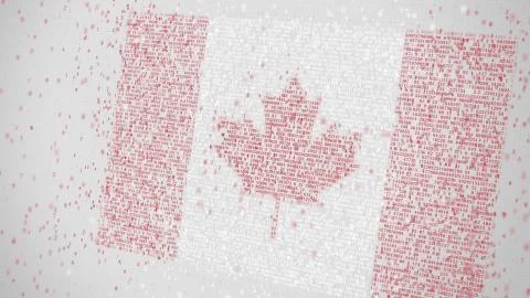 Many numbers compose flag of CANADA. Digital economy conceptual 3D rendering Stockillustratie