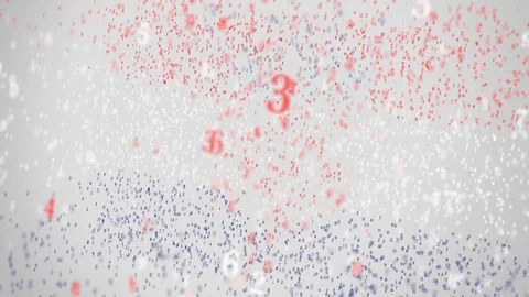 Many numbers compose flag of CROATIA. Digital technology related 3D animation Stock Footage 104817261