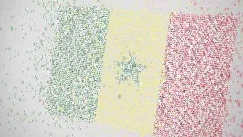 Many numbers compose flag of SENEGAL. 3D rendering イラスト素材