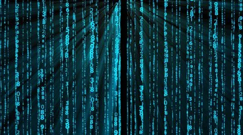 Many numbers, digital data and rays, abstract technology 3d render backgro... Stock Photos