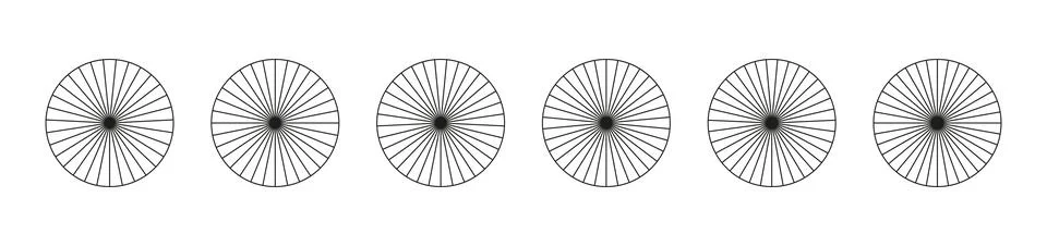 Many numbers of sectors divide the circle on equal parts. 스톡 일러스트