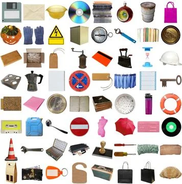 Many objects isolated Many object isolated over a white background (all pi... 스톡 사진