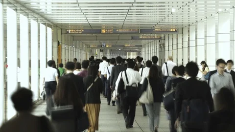 Many office workers in the underpass. Tokyo. Stock Footage 103494973