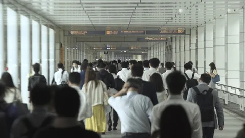 Many office workers in the underpass. Tokyo. Stock Footage 103495210