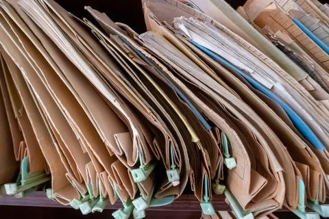 Many Old Document Folders Stock Photos