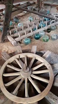 Many old things and objects are collected in a house in the Latvian city of S Stock Photos