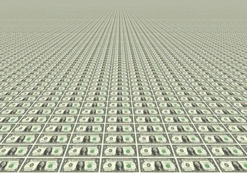 Many One Dollar Bills Stock Illustration
