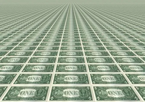 Many One Dollar Bills Stock Illustration