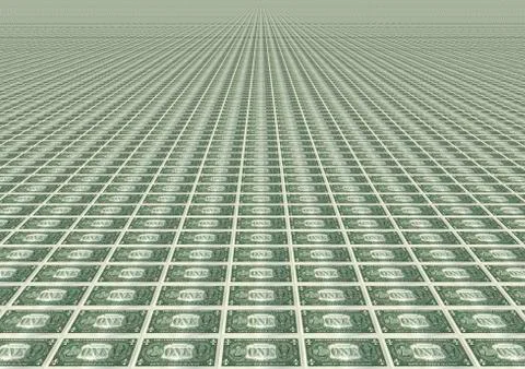 Many One Dollar Bills Stock Illustration