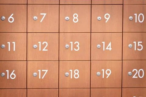 Many orange mailboxes. some of them opened Stock Photos