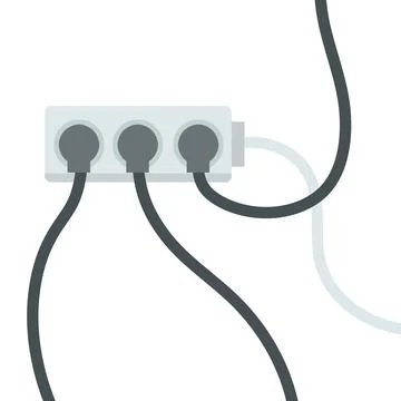 Many outlets to plug with wires Stock Illustration